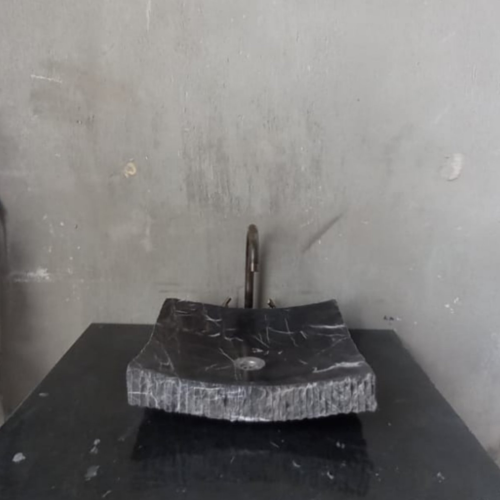 Nero Marquina Siyah Mermer Lavabo – Tezgâh Üstü Dikdörtgen Lüks Bowl - Görsel 3