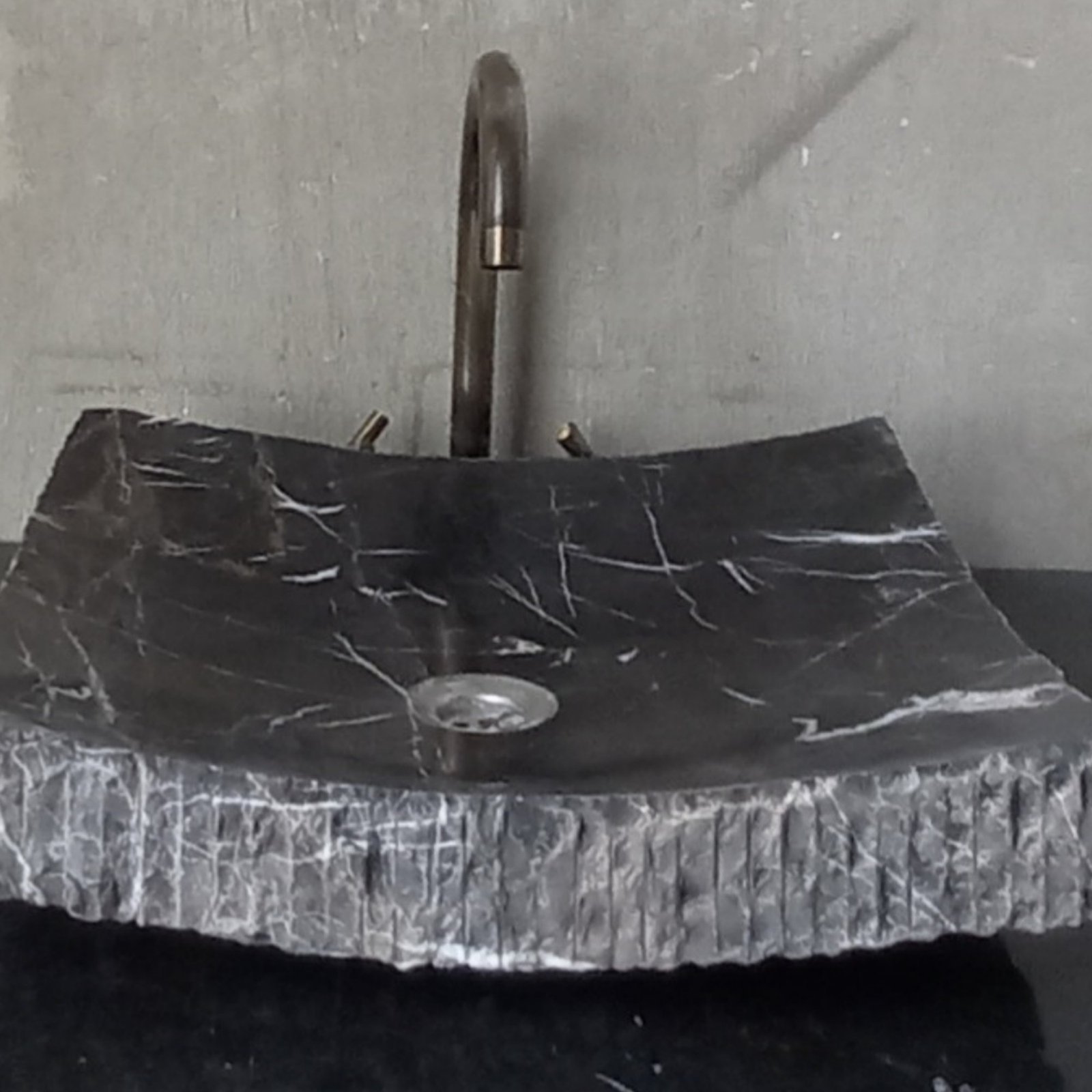 Nero Marquina Siyah Mermer Lavabo – Tezgâh Üstü Dikdörtgen Lüks Bowl - Görsel 6