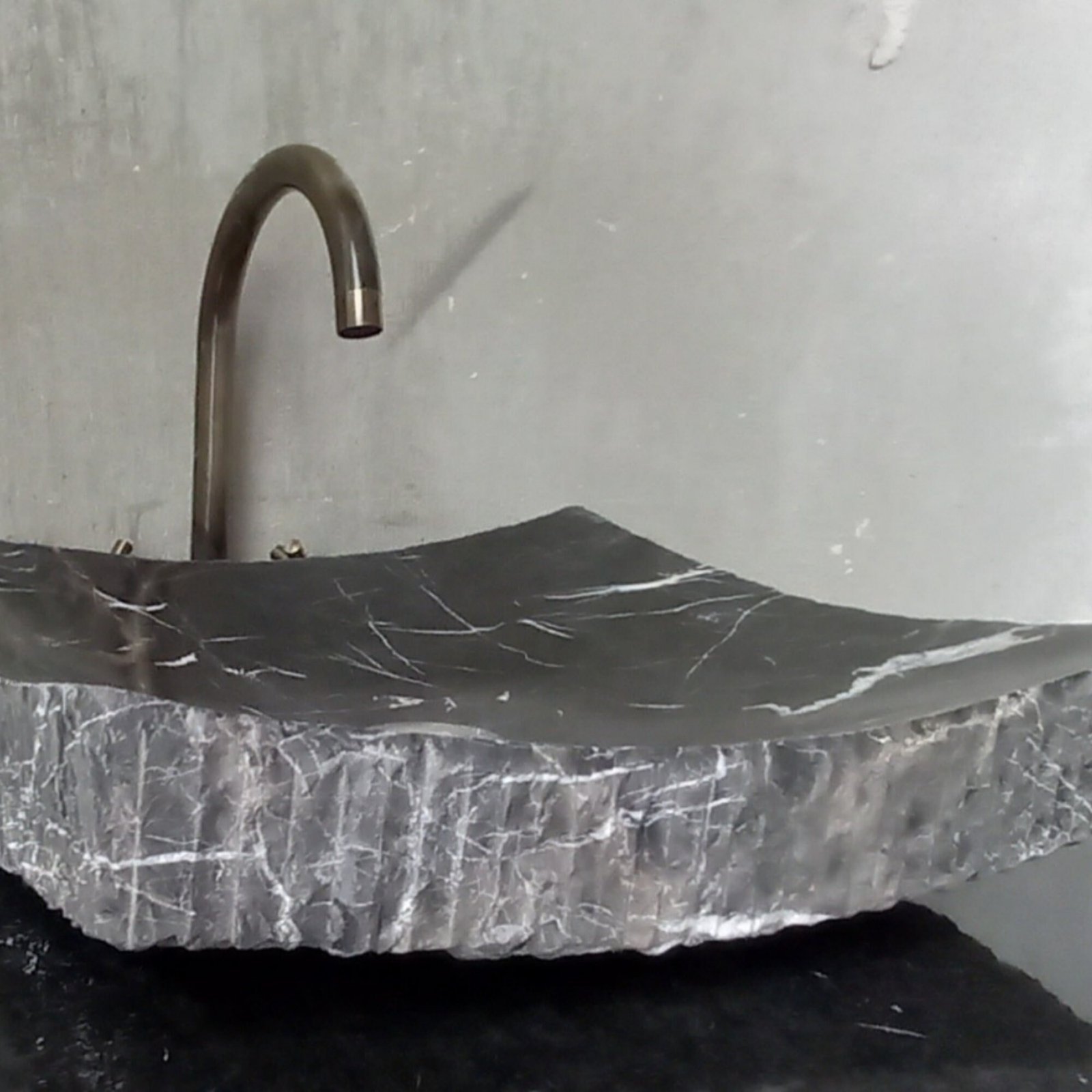 Nero Marquina Siyah Mermer Lavabo – Tezgâh Üstü Dikdörtgen Lüks Bowl - Görsel 8