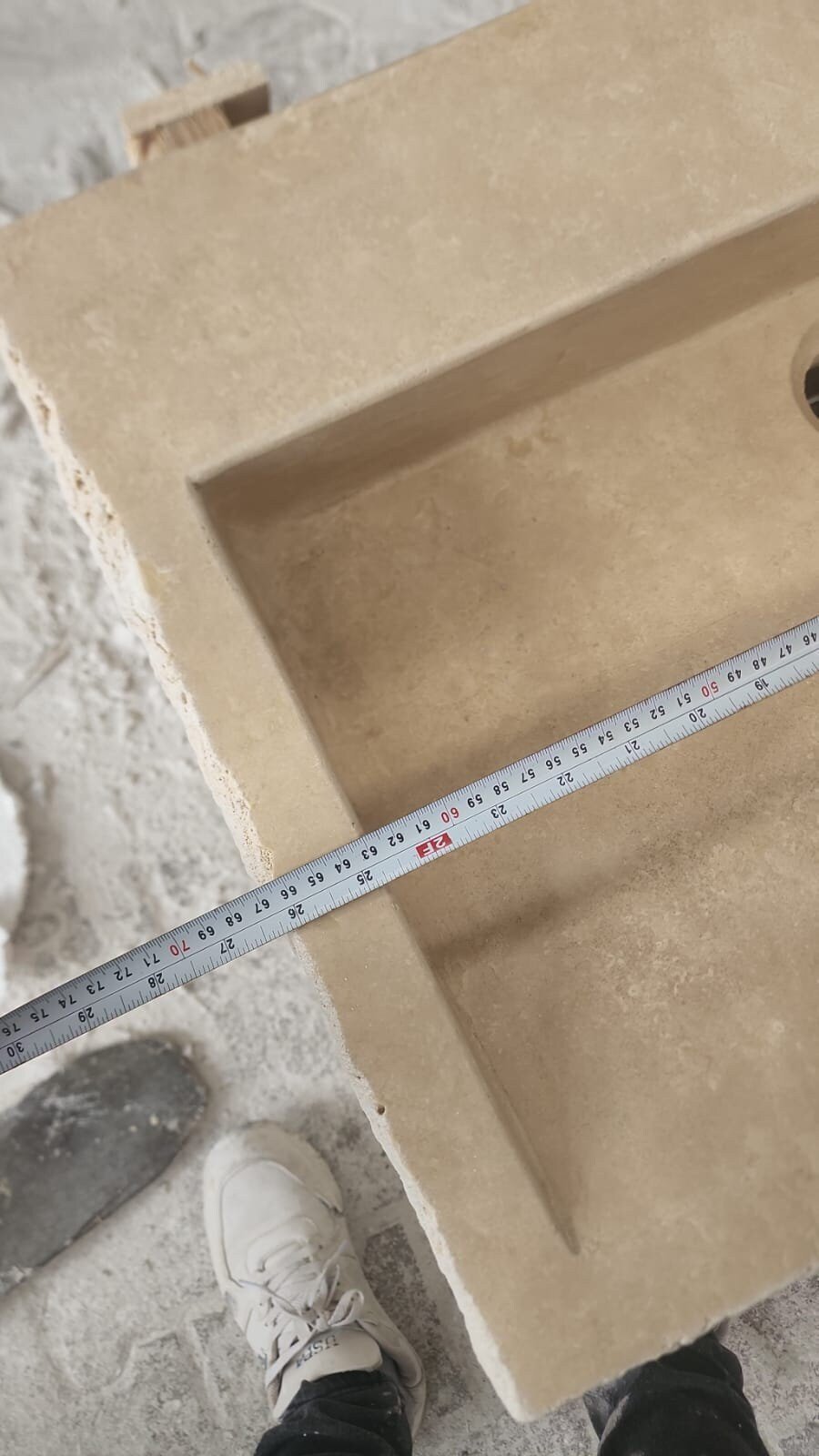 Traverten Mermer Lavabo – El Yapımı Rustic Vessel / Duvara Monte Sink - Görsel 9
