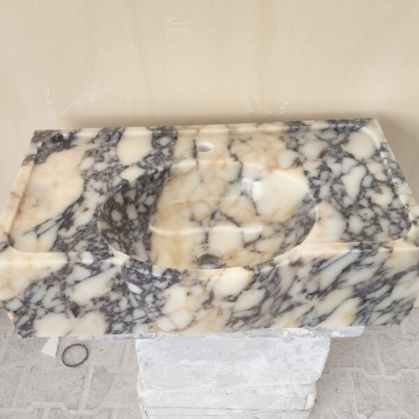 Calacatta Viola Mermer Lavabo – Duvara Monte Lüks Bathroom Sink