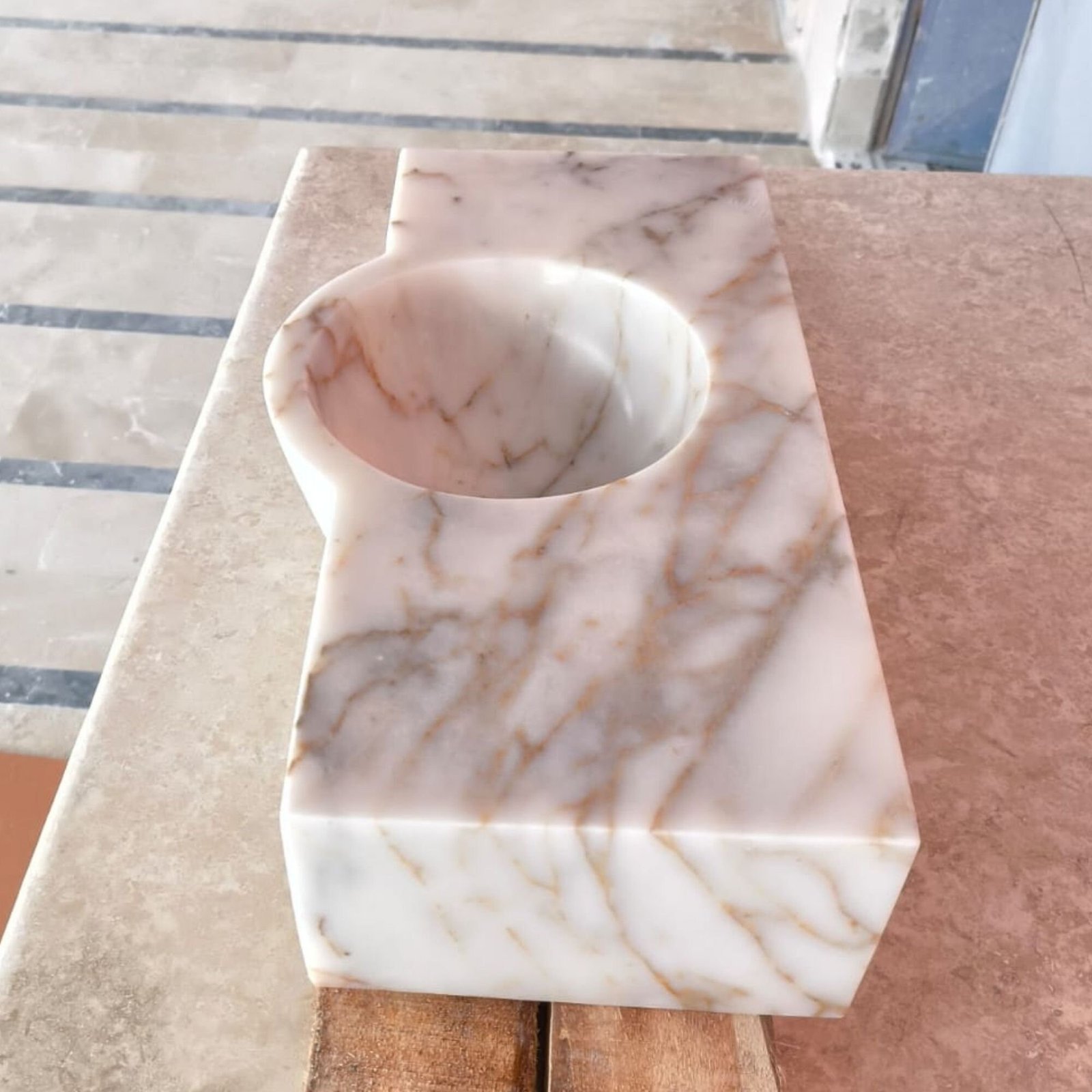 Calacatta Gold Mermer Lavabo – Küçük Boy Duvara Monte Vanity - Görsel 6