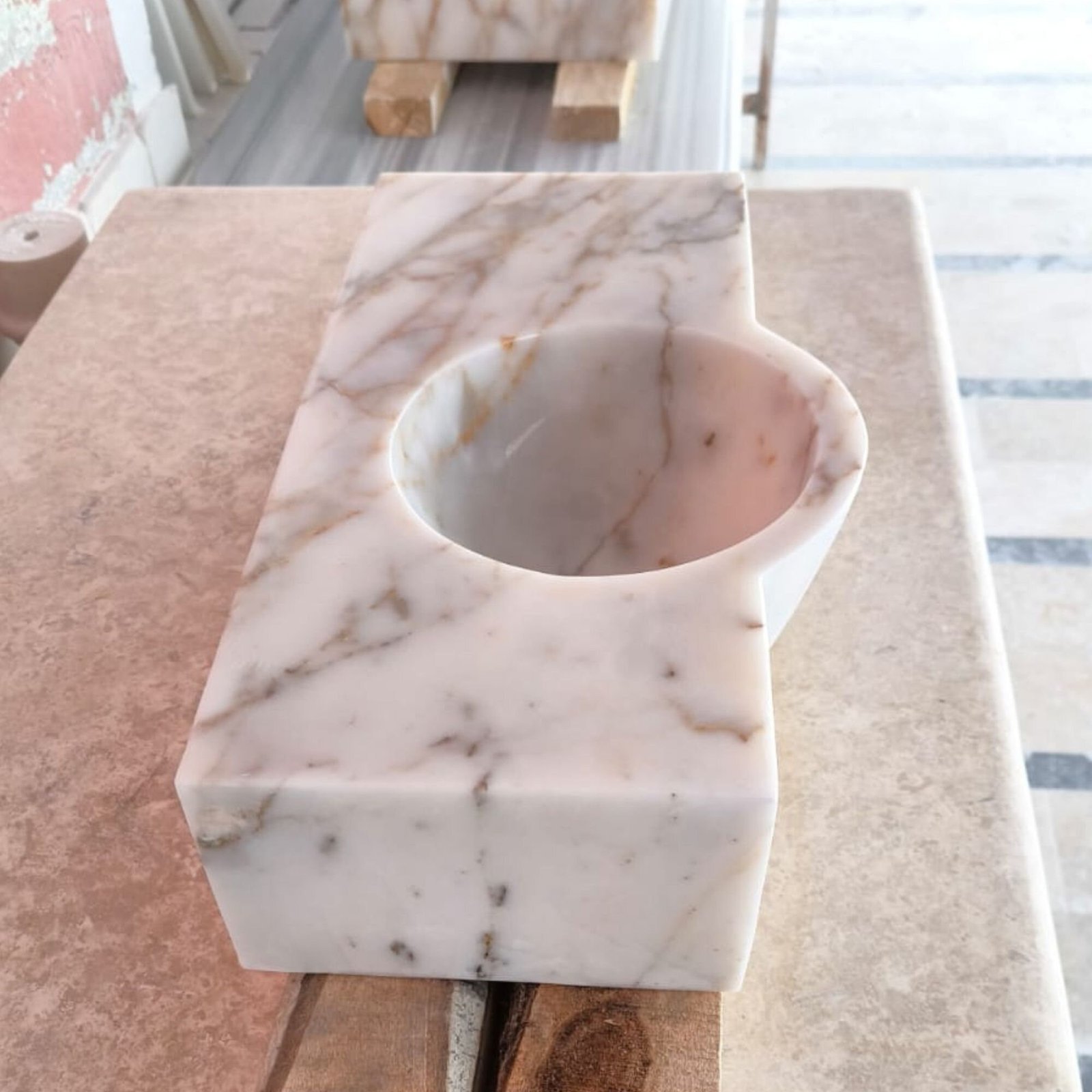 Calacatta Gold Mermer Lavabo – Küçük Boy Duvara Monte Vanity - Görsel 7