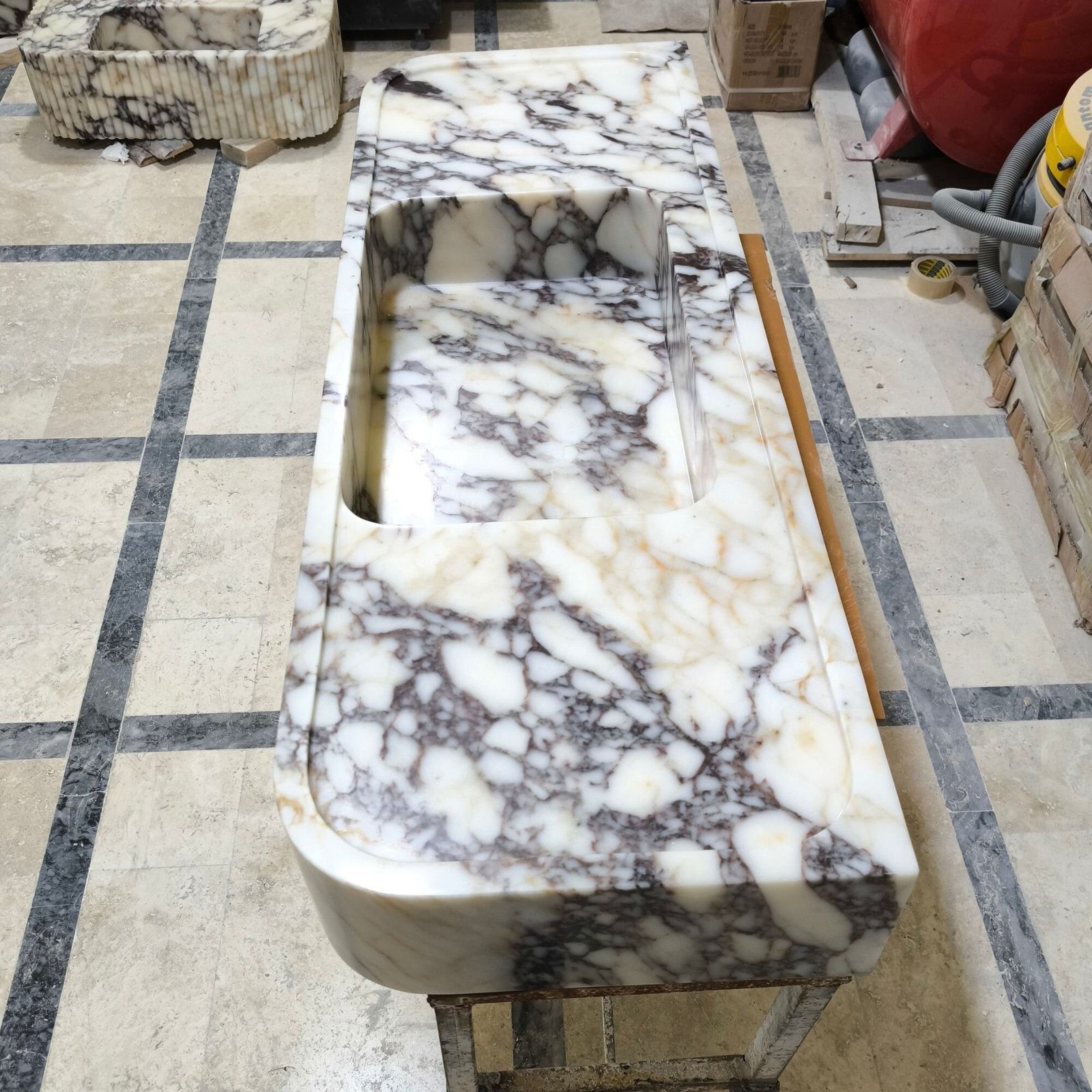 Calacatta Viola Mermer Lavabo – Geniş Form Duvara Monte Vanity - Görsel 7