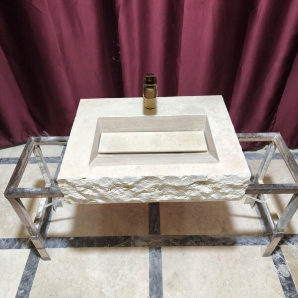 Traverten Mermer Lavabo – Duvara Monte Rustic Stone Vanity
