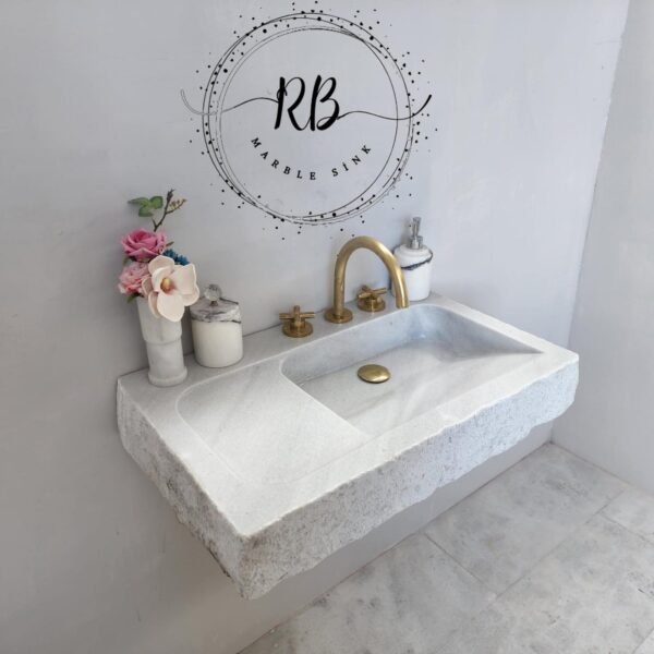 Carrara Mermer Duvara Monte Lavabo – Kompakt Modern Banyo Vanity