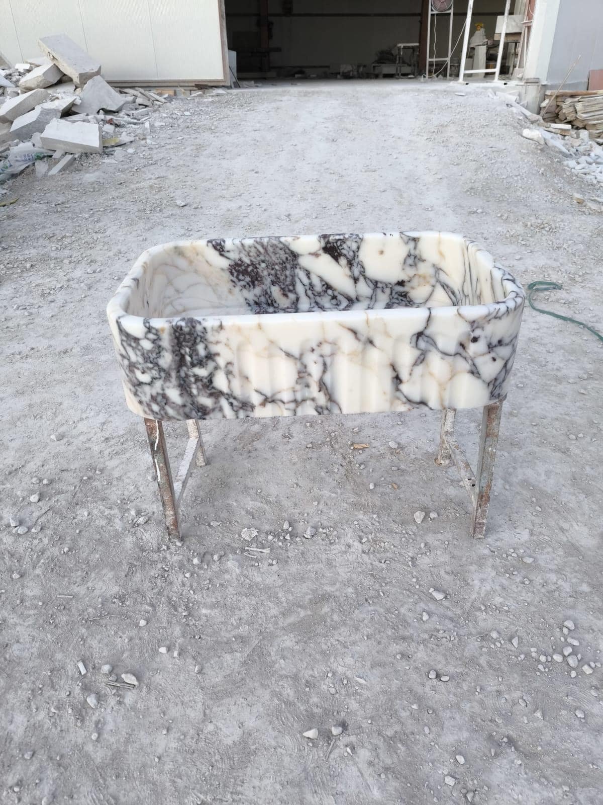 Calacatta Viola Mermer Evye – El Oyma Apron Front (Farmhouse) Lüks Mutfak Lavabosu - Görsel 2