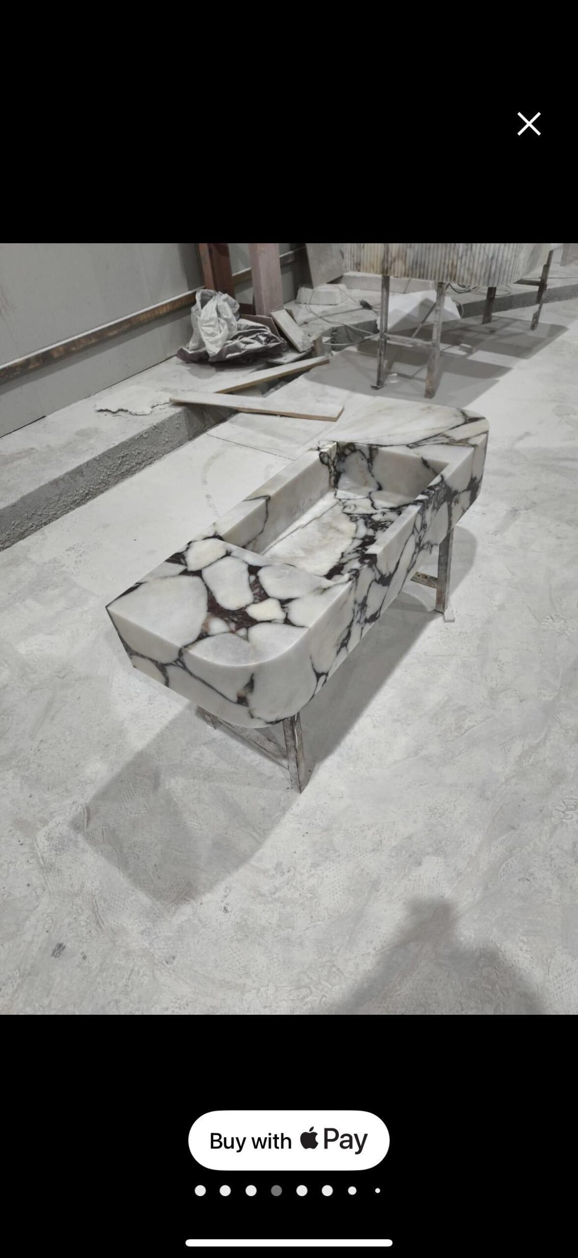 Calacatta Viola Mermer Lavabo – Backsplash’li Büyük Boy Lüks Vanity - Görsel 9