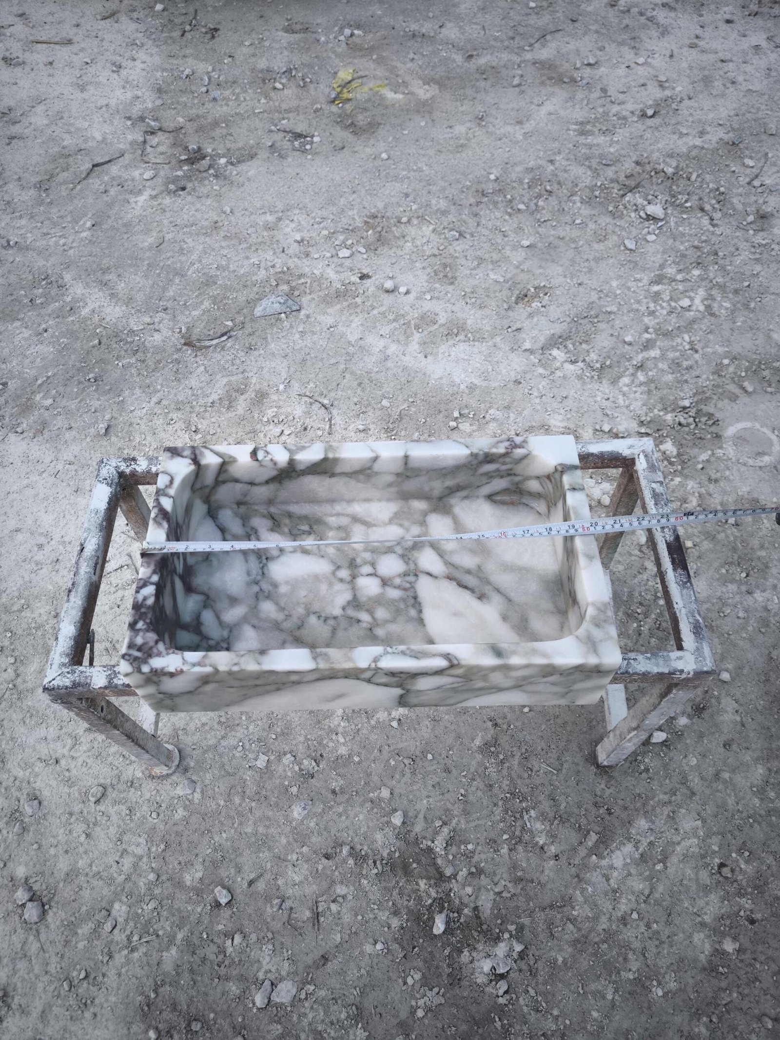 Calacatta Monet Mermer Lavabo – İtalyan Doğal Taş Lüks Tezgah Üstü Lavabo (12x20) - Görsel 8