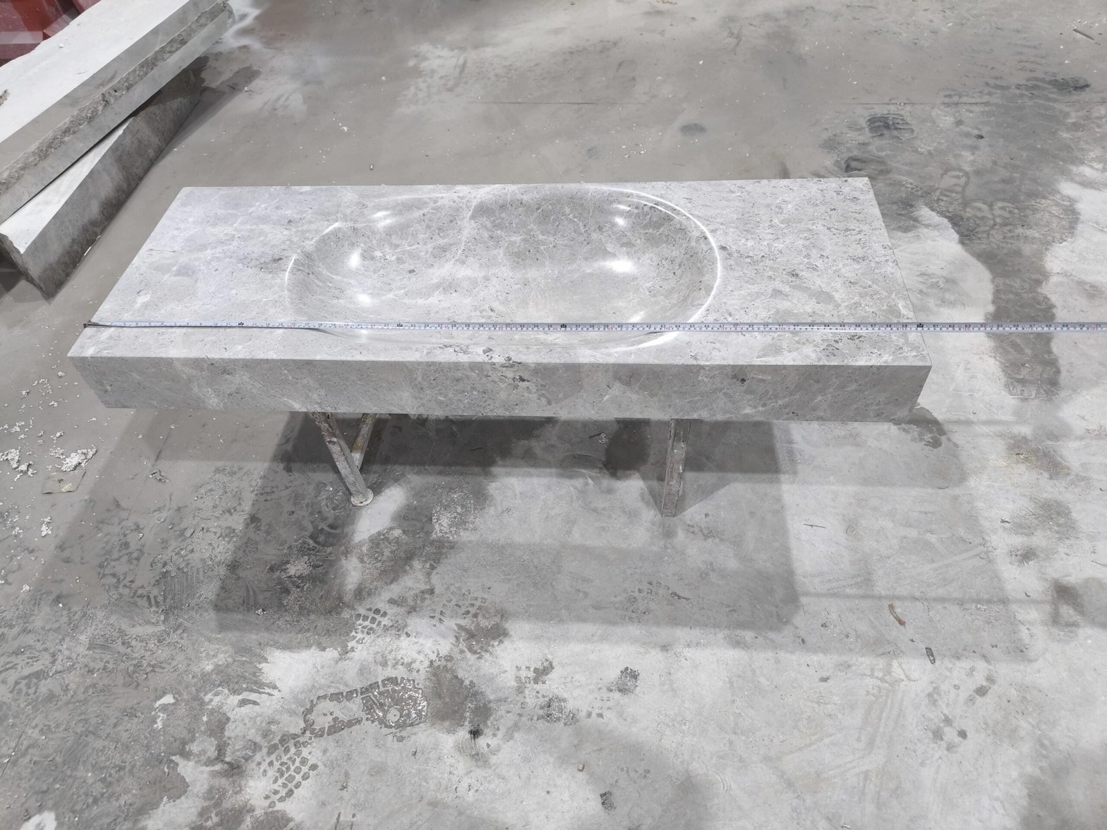 Tundra Grey Mermer Lavabo – 60” Ekstra Geniş Lüks Banyo Tezgahı (El Yapımı) - Görsel 8