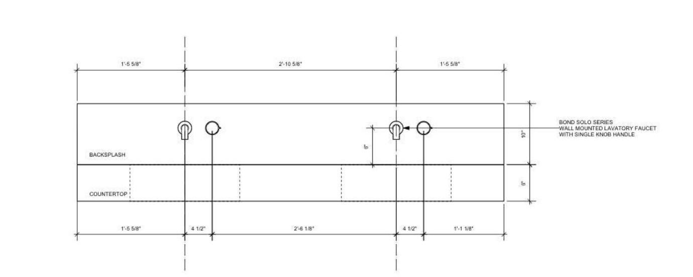 Traverten Çift Lavabo – 62” Rustik Bej Doğal Taş Banyo Tezgahı (Double Basin) - Görsel 2