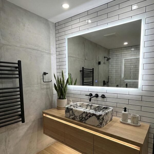 Calacatta Viola Mermer Lavabo – Duvara Monte Lüks Banyo Tezgahı (24")